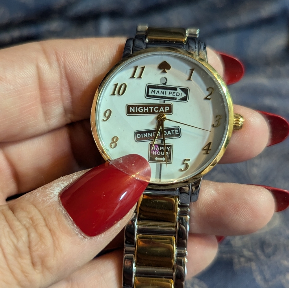 Kate Spade Two Tone Mani Pedi Sign Watch - Picture 2 of 7